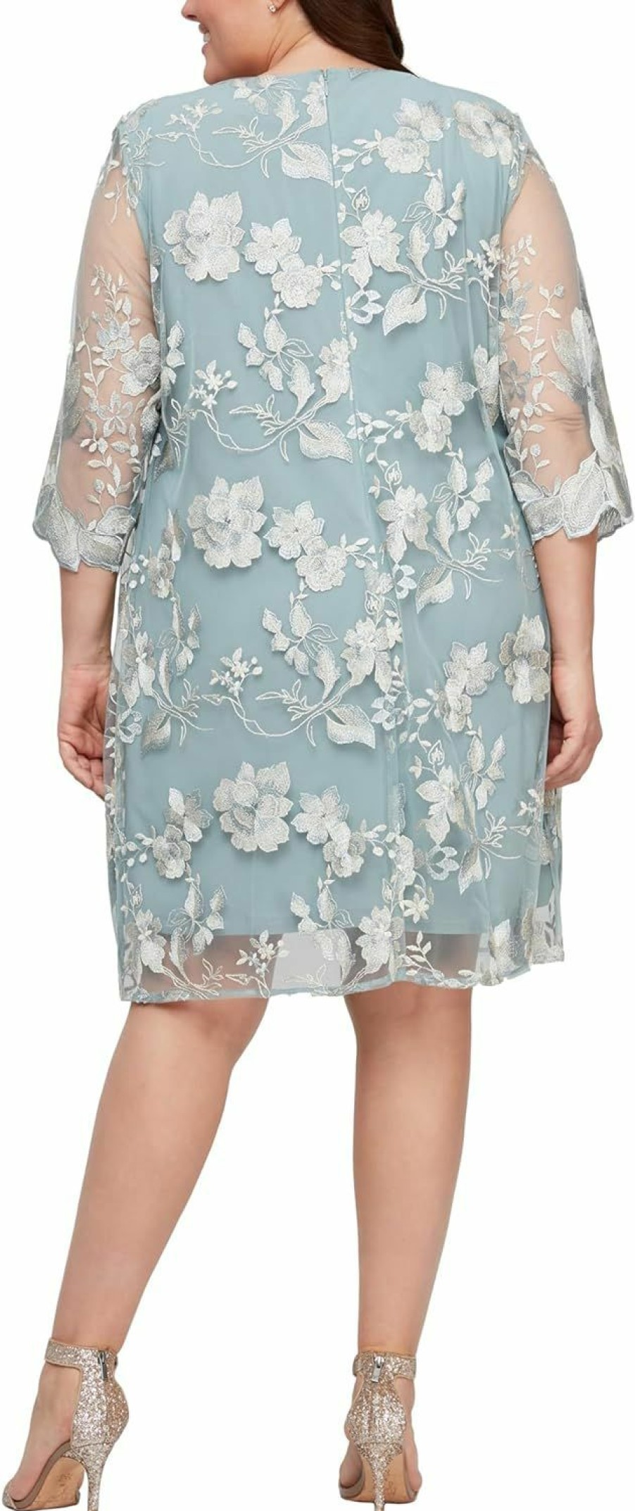 Online Alex Evenings Alex Evenings Women'S Plus Size Midi Scoop Neck Shift Dress With Jacket