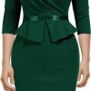 Best AISIZE Aisize Women'S 1950S V-Neck 3/4 Sleeve Ruffle Design Cocktail Pencil Dress