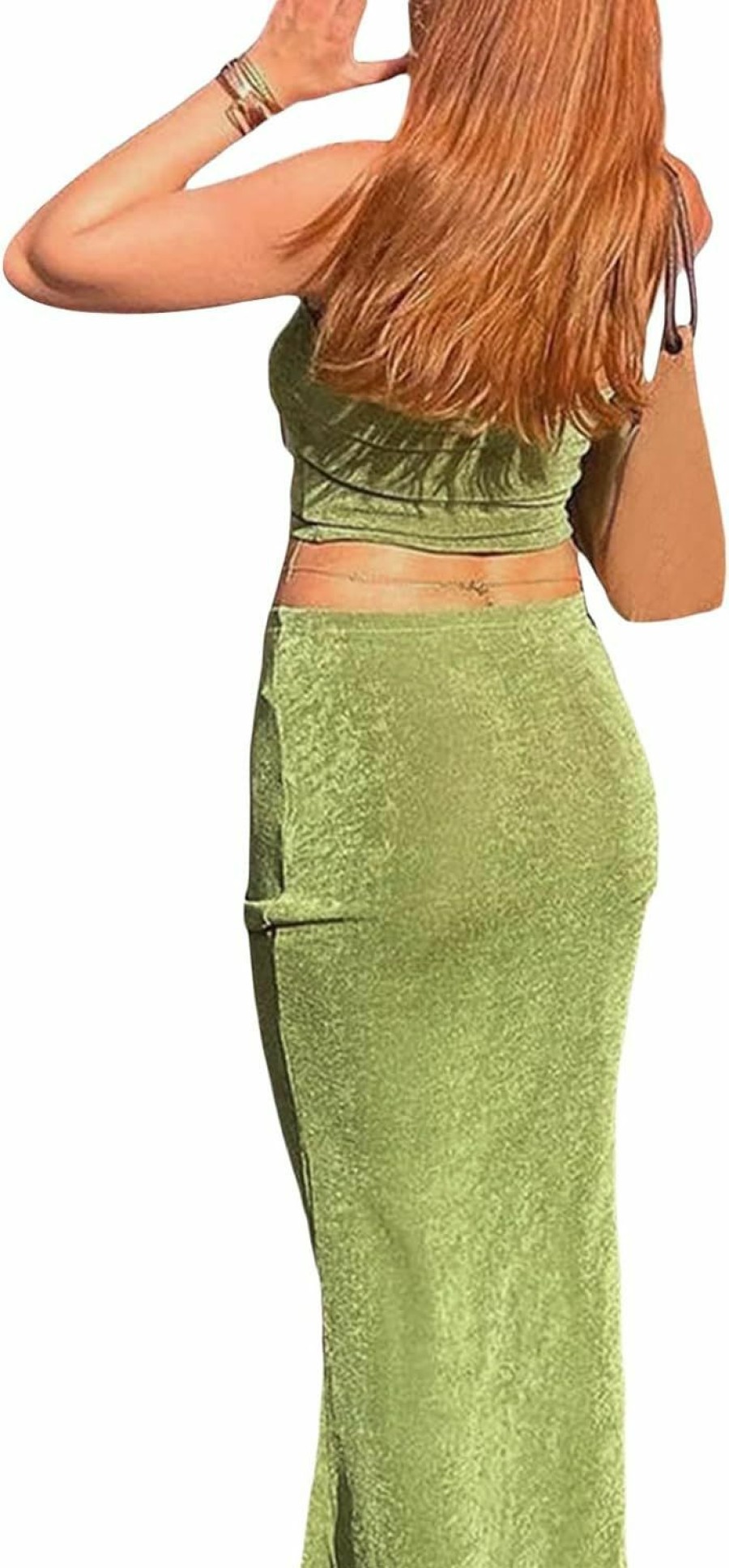 Best Argeousgor Argeousgor Women Y2K Skirt Set Outfits Strapless Crop Top Bodycon Midi Skirt Dress Sexy 2 Piece Knit Outfits Skirt Summer