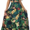 Hot EOSIEDUR Eosiedur Women'S Chiffon Bohemian Floral Printed 2 Piece Sets Crop Cami Top & Split Beach Party Maxi Dress