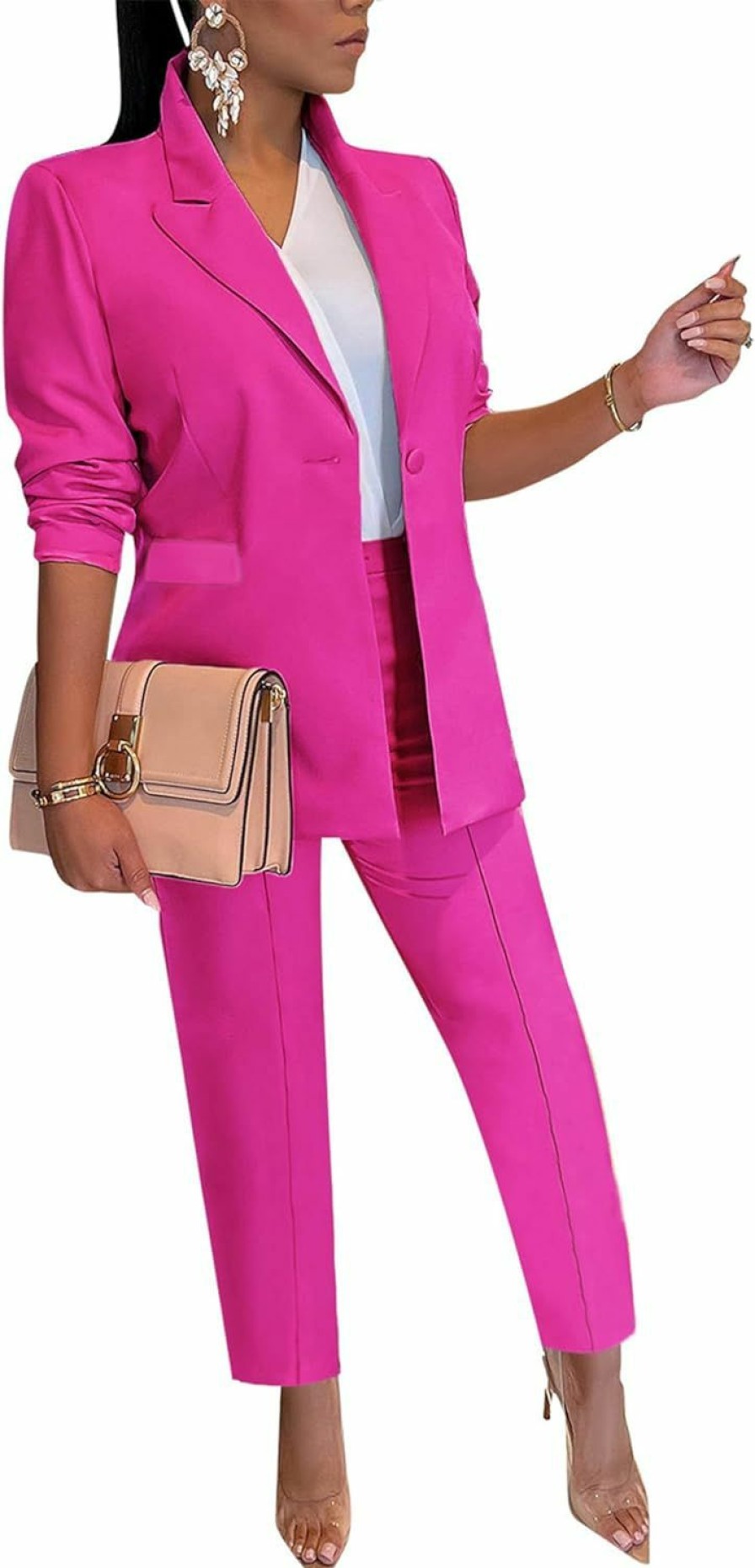 Online AIIYYQB Womens Two Piece Business Casual Work Outfit Blazer Jacket Pants Set Professional Suits