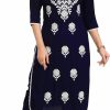 Best ladyline Ladyline Rayon Plain Lucknowi Embroidered Kurta With Pants Set For Women Indian Dress