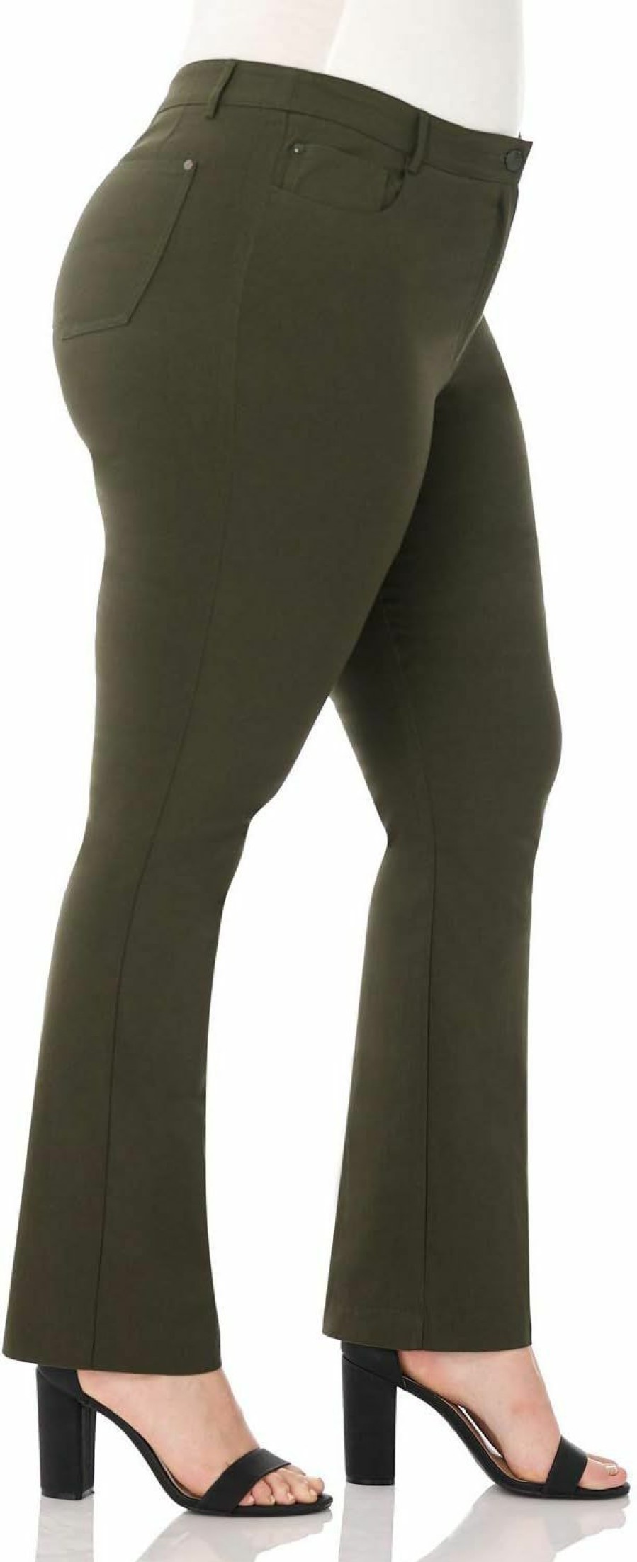 Clearance Rekucci Rekucci Curvy Woman Plus Size Straight Leg Pant With Stretch Waist