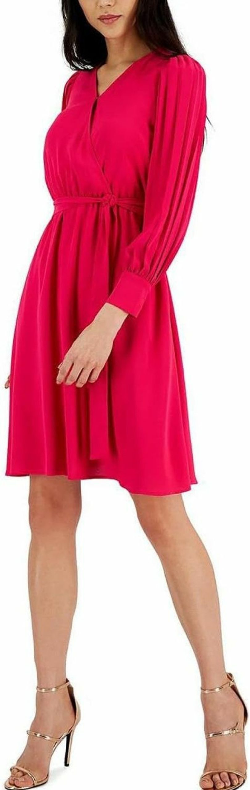 New Anne Klein Anne Klein Women'S Pleated Sleeve Dress