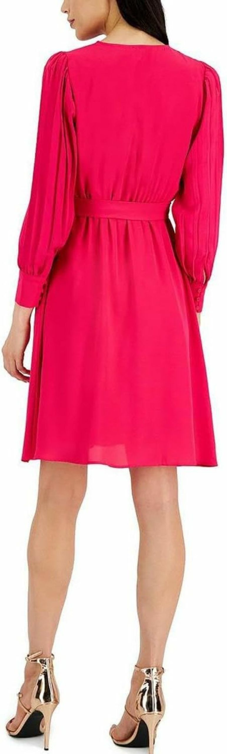 New Anne Klein Anne Klein Women'S Pleated Sleeve Dress