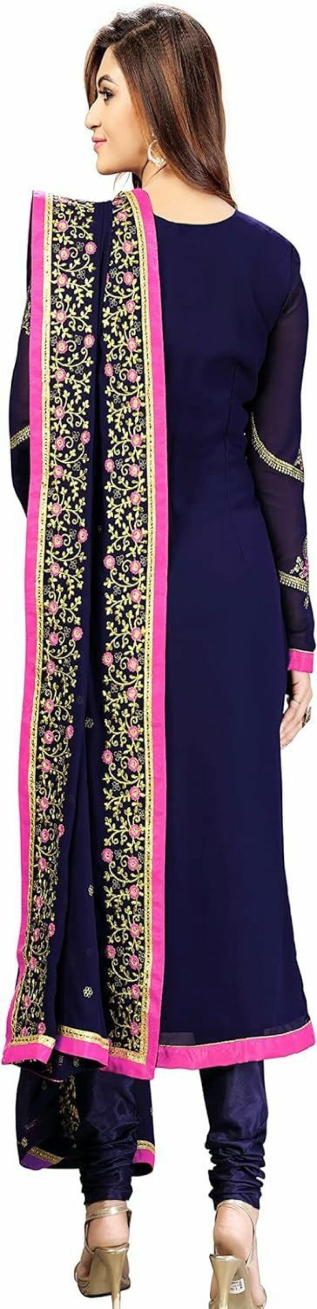 New Nivah Fashion Nivah Fashion Women'S Georgette Embroidery Salwar Suit Set Stitched Ready To Wear