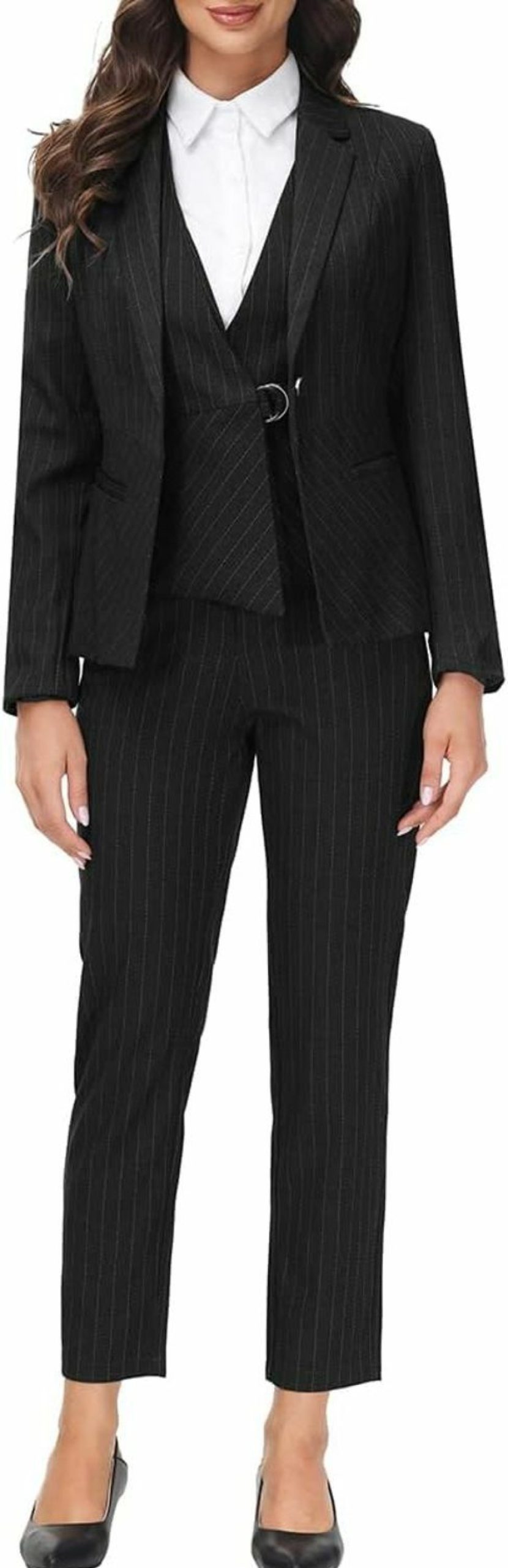 Online MODFUL Modful Women'S 3 Piece Classic Business Suit Set Elegant Blazer Vest And Pants Set