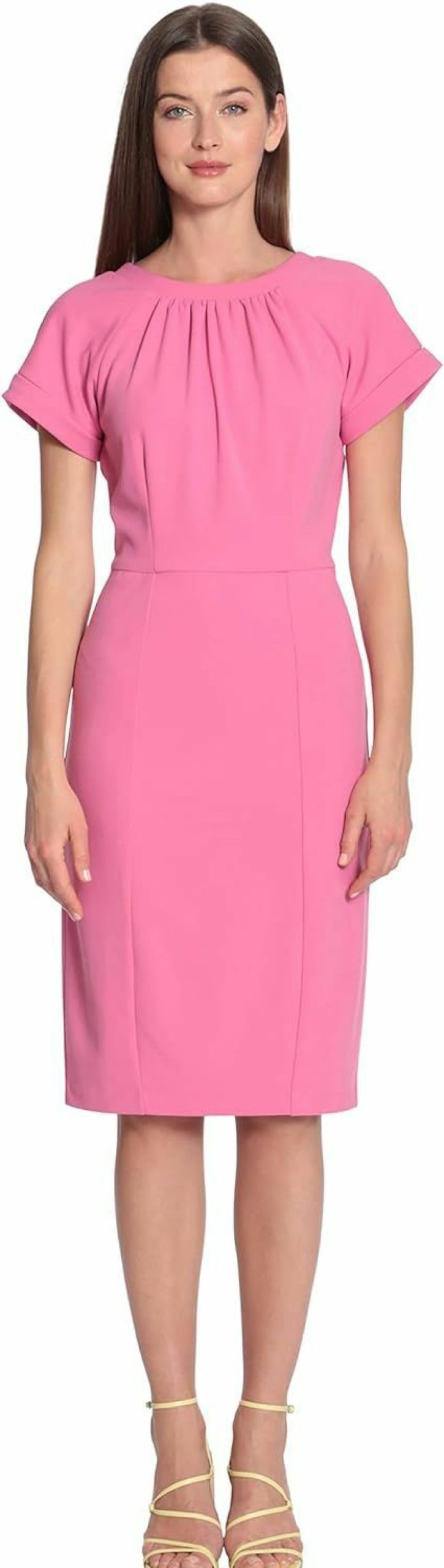 Best Maggy London Maggy London Women'S Short Sleeve Sheath Scuba Crepe Dress