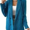 New Sxidecgqi Women'S Glitter Lapel Neck Long Sleeve Blazer Button Front Party Jacket Work Suits