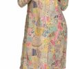 Best Generic Women Indian Printed Full Sleeve Collared Neck A-Line Kurti Pant Set For Party, Wedding