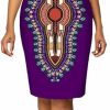 Clearance MOJICK Women'S African Tribal Print Pleated Dress Patchwork Wear To Work Bodycon Dresses