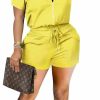 Hot MRSYVES Mrsyves Summer Sexy 2 Piece Outfits Casual Hoodies Shorts Outfits Zipper Sports Suit Elastic Band Shorts