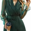 Wholesale OBEEII Blazer Dress For Women Elegant Mesh Long Sleeve Double Breasted Belt Blazer Mini Dress Casual Work Office Blazer Jackets