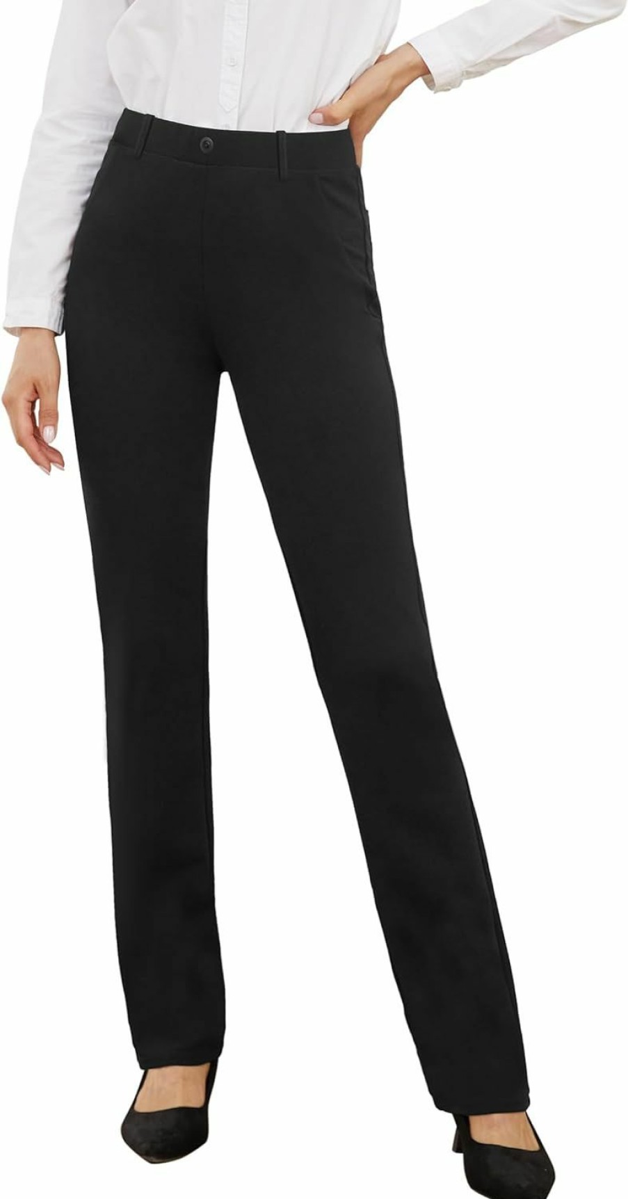 New BANETTETA Banetteta Women'S High Stretch Straight Leg Dress Slacks/High Waisted Work Pants With Two Pockets (6-18)