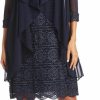 Wholesale R&M Richards R&M Richards Women'S Petite Patterned Jacket And Dress Set, Navy