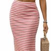 Clearance Floerns Floerns Women'S 2 Piece Outfit Striped Print Tank Top And Split Hem Skirt Set