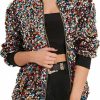 Clearance Cresay Cresay Women'S Sequin Fitted Long Sleeve Zipper Blazer Bomber Jacket