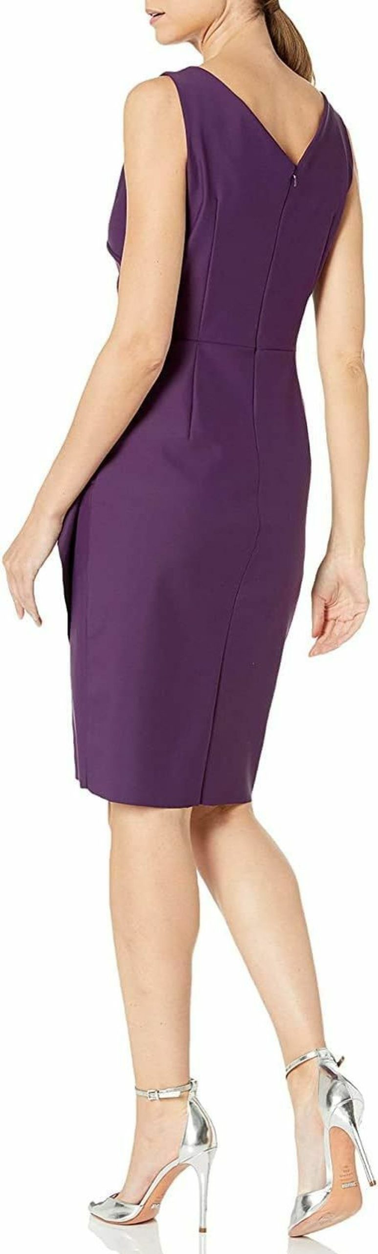 New Alex Evenings Alex Evenings Women'S Slimming Short Ruched Dress With Ruffle(Petite And Regular)