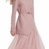 Wholesale GOELIA Goelia Outfits Women Trendy 2023 Long Sleeve Pink Pullover Top And Tulle Skirt Set With Belt