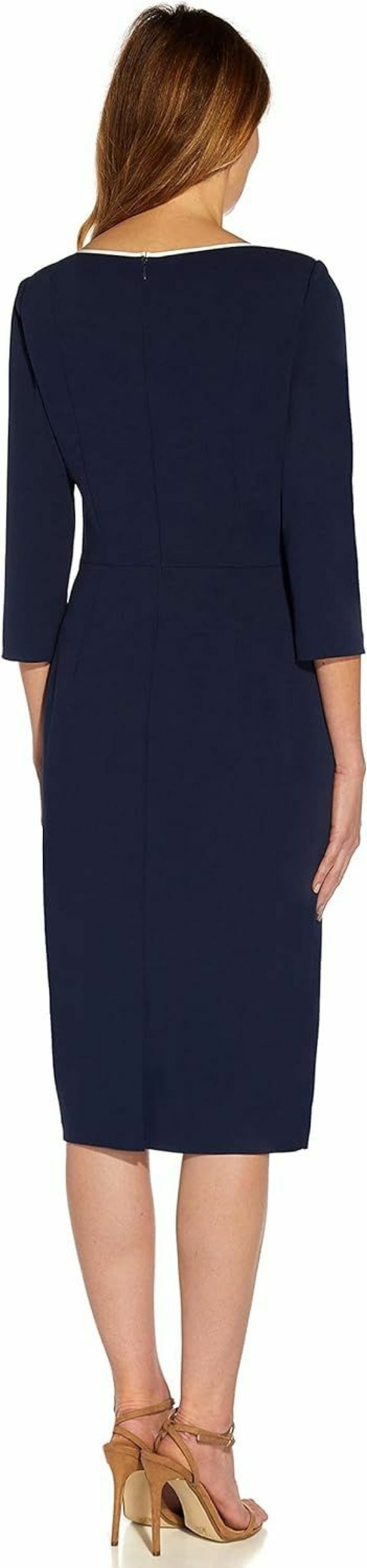 New Adrianna Papell Adrianna Papell Women'S Tipped Crepe Tie Dress