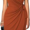 Wholesale oten Oten Womens Sleeveless Deep V Neck Sheath Knee Length Cocktail Party Work Faux Wrap Formal Dress