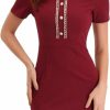 Best Allegra K Allegra K Short Sleeve Work Office Business Pencil Dress For Women'S Tweed Bodycon Sheath Dress