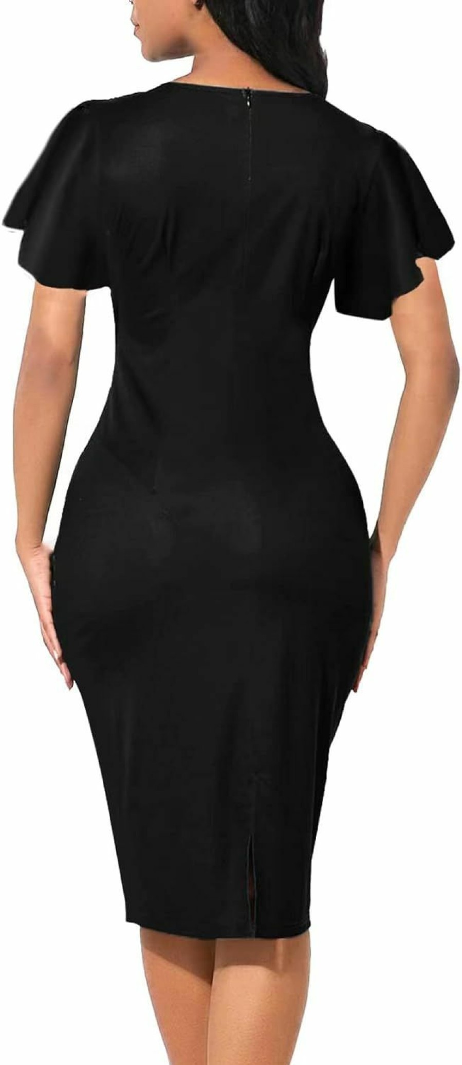 Clearance Beverly Women'S Bodycon Pencil Dress Business Long Sleeve Elegant Bow Knot Work Office Cocktail Party Sheath Dresses