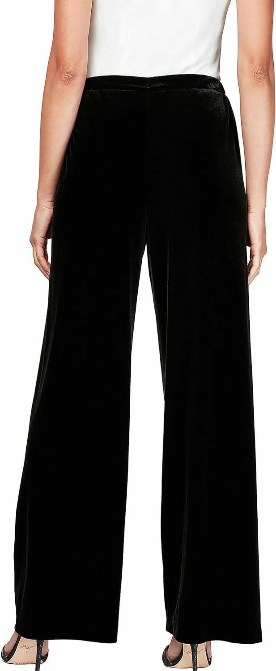 Clearance Alex Evenings Alex Evenings Women'S Straight Leg Full Length Velvet Dress Pant (Regular Petite)