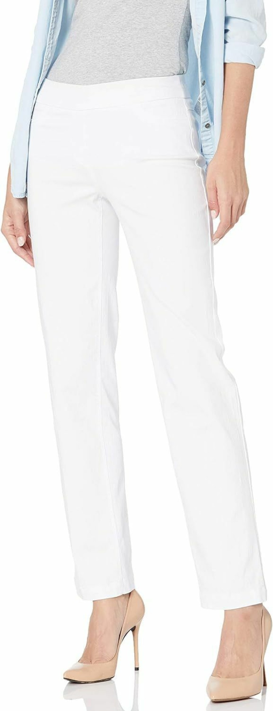 Clearance SLIM-SATION Slim-Sation Women'S Wide Band Pull-On Relaxed Leg Pant With Tummy Control