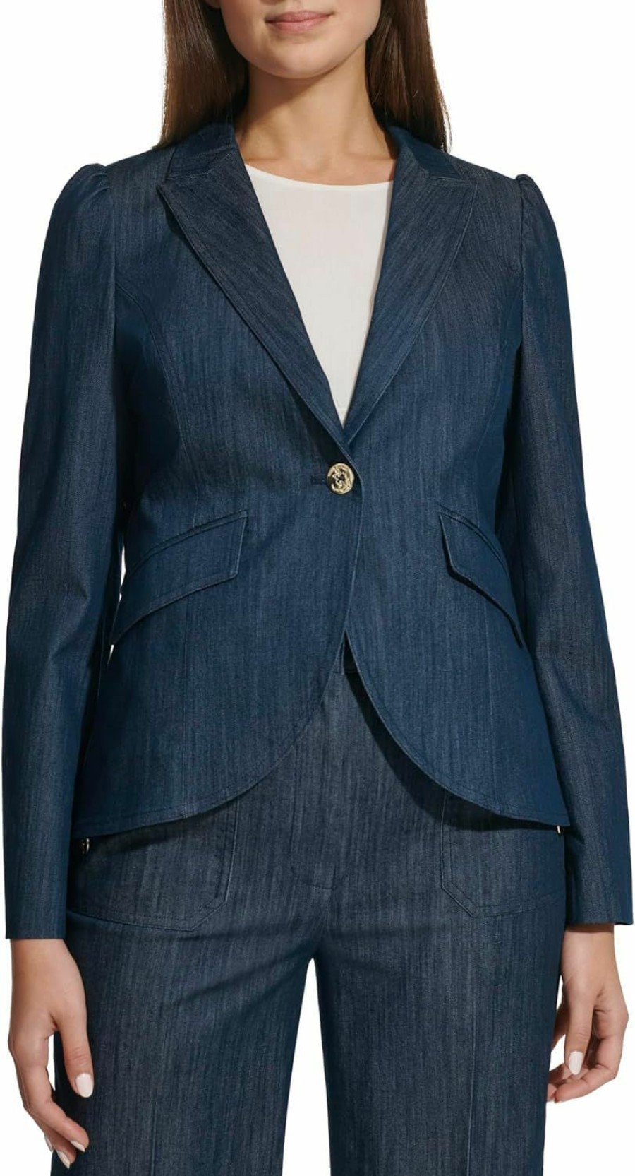 New Tommy Hilfiger Tommy Hilfiger Women'S Casual Denim Blazer