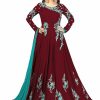 Clearance Nivah Fashion Nivah Fashion Women'S Georgette Embroidery Anarkali Suit Set Stitched