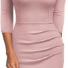 Best Miusol Miusol Women'S Ruffle Style 2/3 Sleeve Slim Cocktail Dress