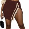 New CALEBGAR Calebgar Womens 2 Piece Outfits Sexy Long Sleeve Zip Varsity Jacket Patchwork Mini Skirts