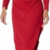 New Anne Klein Anne Klein Women'S Asymmetrical Hem Ruched Midi Dress