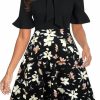 Clearance RANPHEE Women Summer Floral Ruffle Sleeve Wear To Work Church Wedding Guest Party Dresses