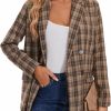 Hot MINTLIMIT Mintlimit Women'S Plaid Blazer Casual Long Sleeve Oversized Boyfriend Blazers Double Breasted Lapel Jacket With Pockets