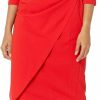 Best London Times London Times Women'S Sweetheart Neck Side Gather Midi Polished Chic Versatile Career Event Dress With Sleeves