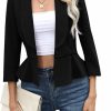 Clearance JoyJoy Women'S Puff Sleeve Open Front Casual Blazer For Work Suit Office Bolero Jacket Cropped Cardigan