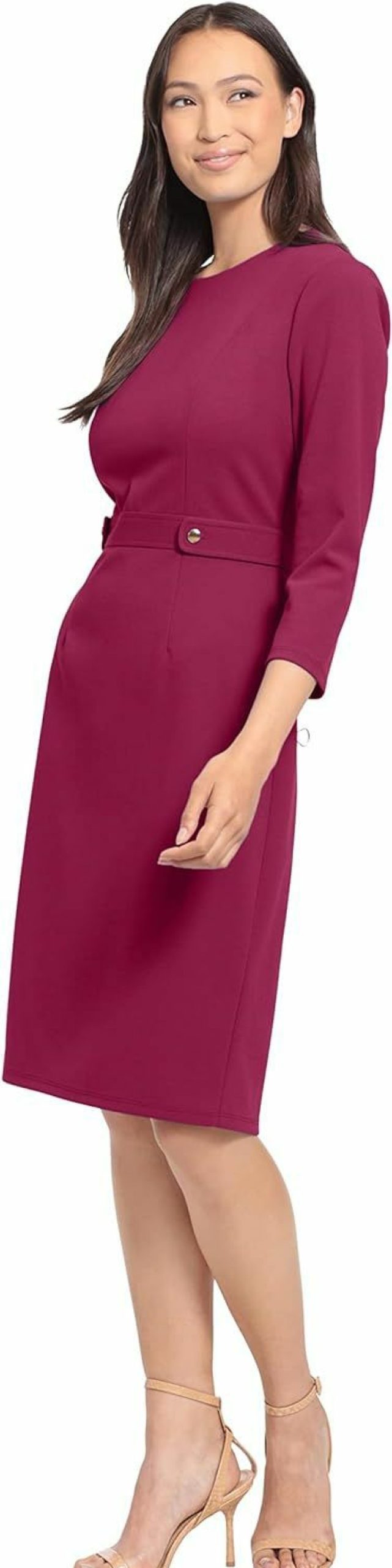 Wholesale London Times London Times Women'S Work Office Business Sheath Dress With Button Waist Detail