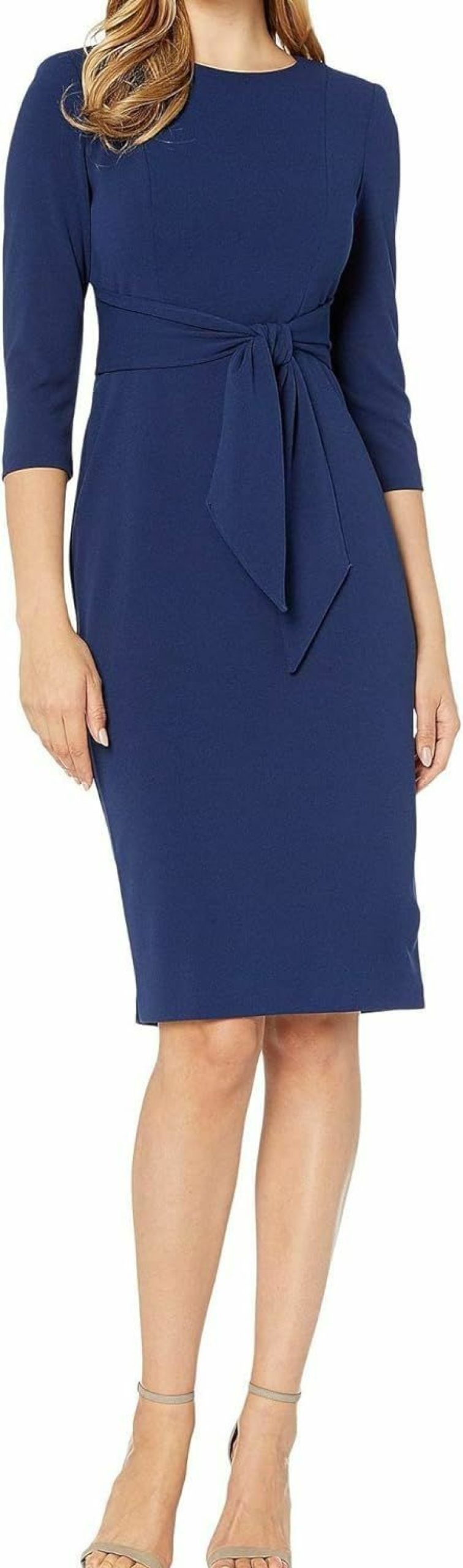 Clearance Adrianna Papell Adrianna Papell Women'S Bow Sheath Dress With Three Quarter Sleeves