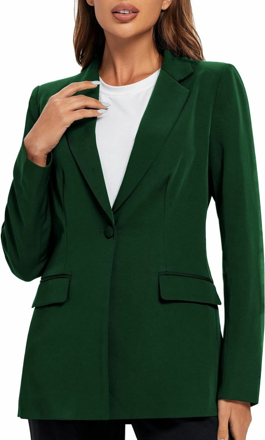 Clearance Urban CoCo Urban Coco Women'S Casual Blazers Open Front Lapel Button Long Sleeve Office Work Suit Jacket