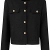 New Hobemty Women'S Work Cropped Tweed Jacket 2024 Elegant Short Tweed Blazer