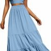 Clearance MakeMeChic Makemechic Women'S 2 Piece Outfits Strapless Crop Tube Top And Ruffle Long Skirt Set