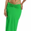 Clearance Lordree Women Y2K Low Cut 2 Piece Maxi Skirt Set Strapless Tube Crop Top And High Waist Bodycon Slit Long Skirt Club Outfits