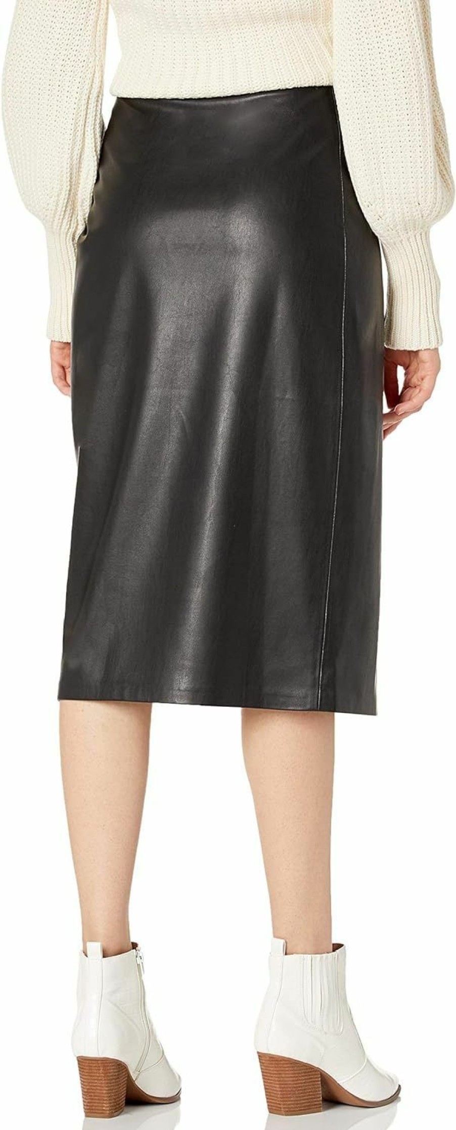 Wholesale The Drop The Drop Women'S Manon Vegan Leather Wrap-Front Midi Skirt