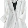 Online Jofemuho Jofemuho Womens Casual Solid Cotton Linen 3/4 Sleeve Short Ol Work Blazer Jacket Coat