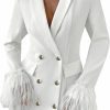 Wholesale WDIRARA Wdirara Women'S Faux Fur Cuff Long Sleeve Button Front Blazer Elegant Jacket