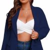 Wholesale WDIRARA Wdirara Women'S Plus Size Elegant Single Breasted Lapel Collar Solid Casual Work Blazer