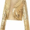 New MINTLIMIT Mintlimit Women'S Sequin Shrug Bolero Long Sleeve Open Front Party Sparkly Cropped Cardigan Glitter Shiny Jackets