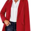 Hot FMEYOA Women'S Casual Blazers Open Front Long Sleeve Work Suit Office Blazer Lapel Button Jacket With Pockets